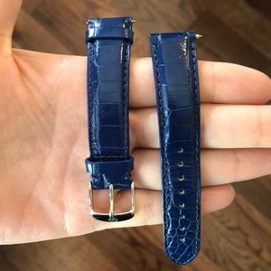 Genuine alligator Michele watch band blue!